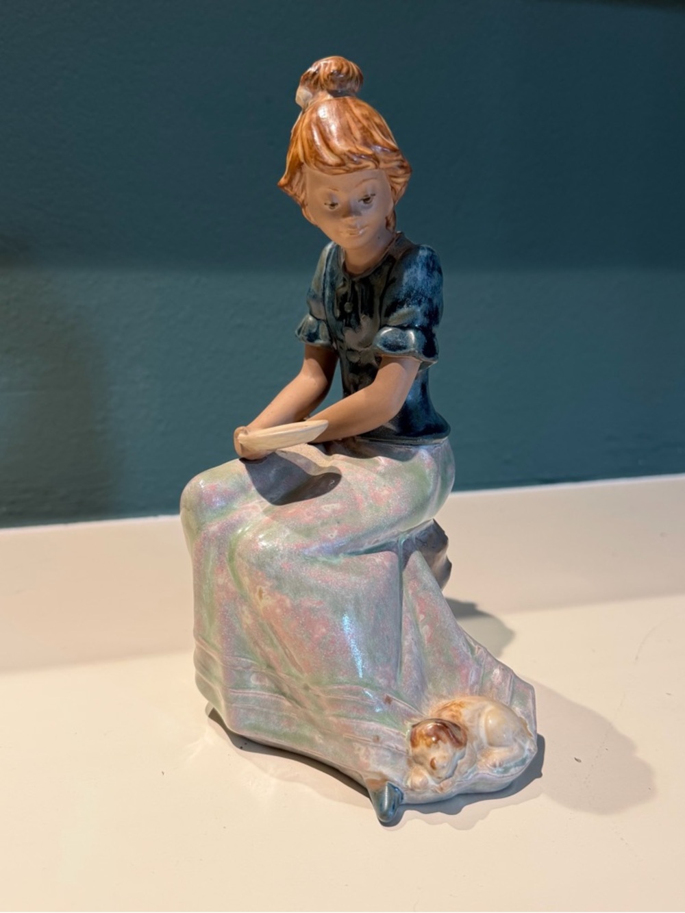 NAO by Lladro Girl’s Best Friend Porcelain Figurine Girl with Dog vintage